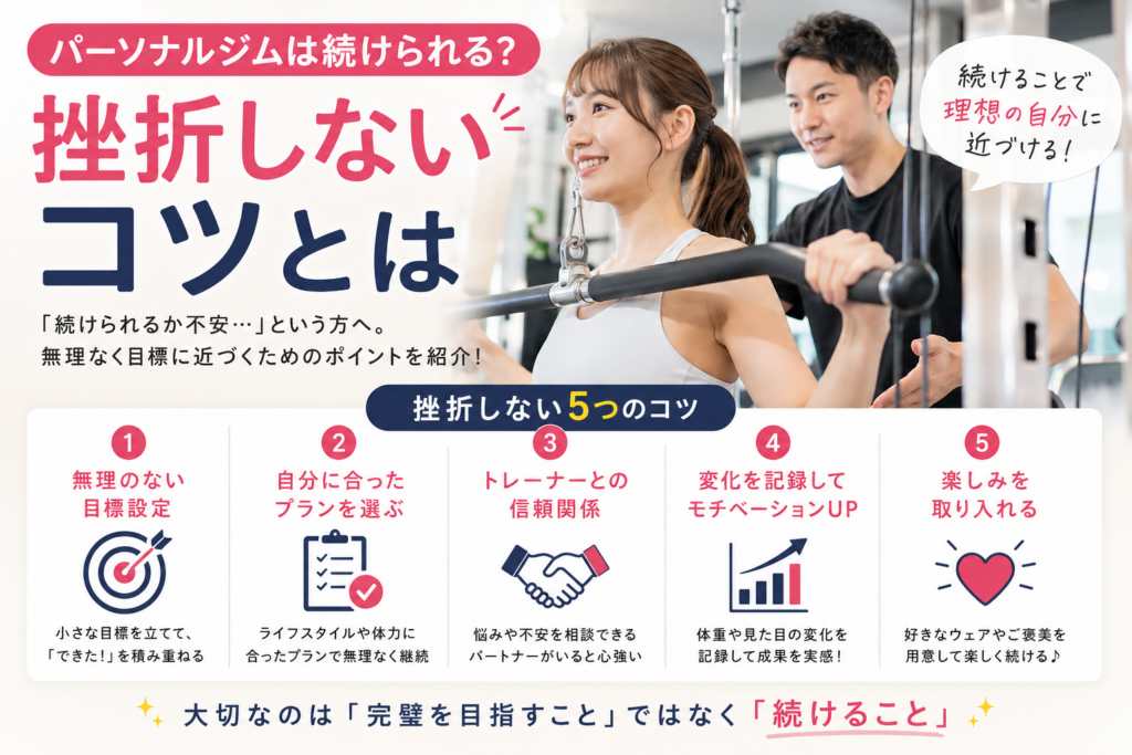 パーソナルジムは続けられる？挫折しないコツとは